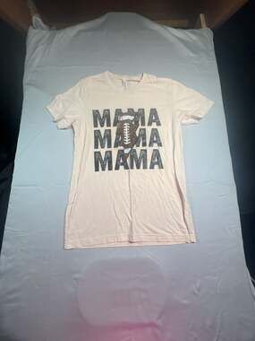 Bella+Canvas Mama Football Lightning Bolt Graphic T-Shirt Size M